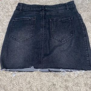 Black jean mini skirt
